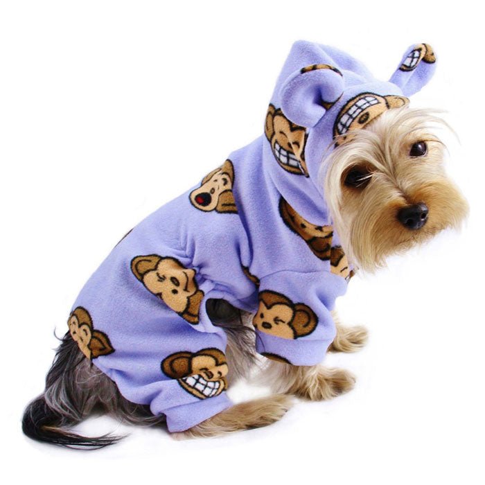 Adorable Silly Monkey Fleece Dog Pajamas/Bodysuit with Hood (Color: Lime, size: XL)