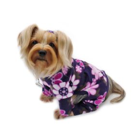 Midnight Garden Fleece Turtleneck Pajamas (Color: Blue, size: XL)