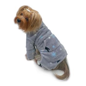 Ultra Thick Plush Penguins Turtleneck Pajamas (Color: lavender, size: XL)