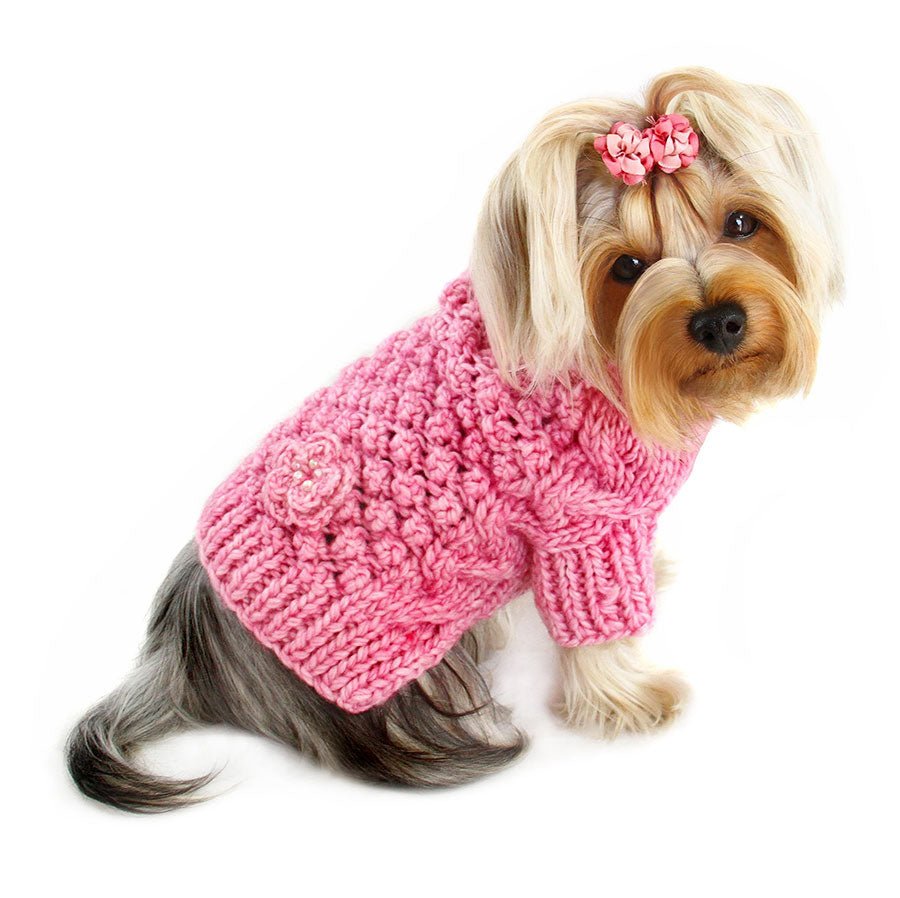 Pink Bobble Stitch Turtleneck Hand Knitted Sweater (Color: Red, size: XL)