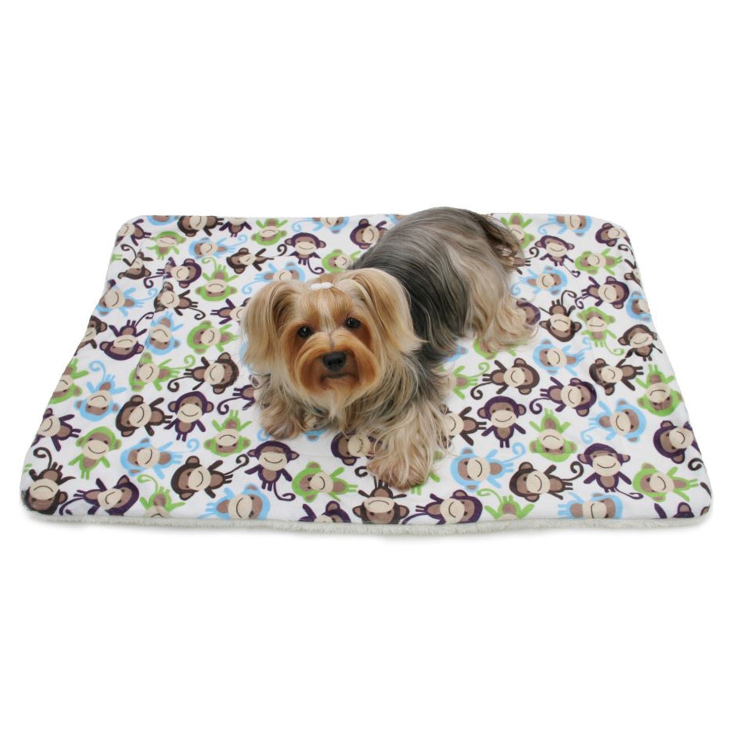 Ultra Soft Minky/Plush Monkey Blanket (Color: White, size: One Size)