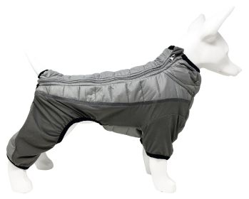 Pet Life 'Aura-Vent' Lightweight 4-Season Stretch and Quick-Dry Full Body Dog Jacket (Color: Grey, size: X-LARGE)