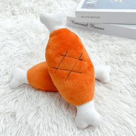 1 PC Pet dog plush sound toy bb called pet cat toy carrot plush toy for pet toys (Color: bone)