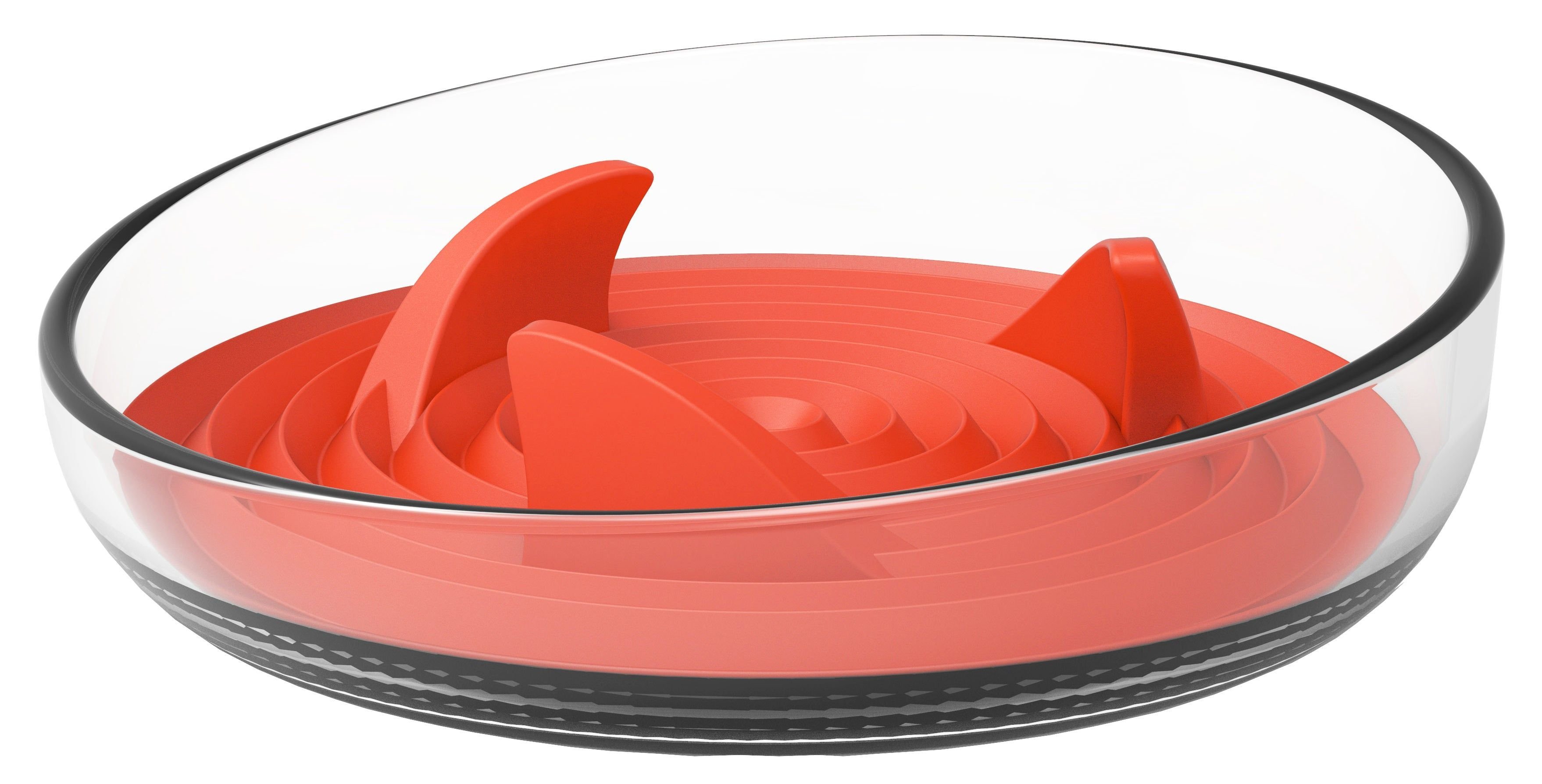 Pet Life 'Cirlicue' Shark Fin Shaped Modern Slow Feeding Pet Bowl (Color: Orange)