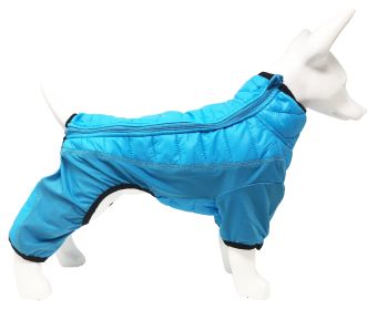 Pet Life 'Aura-Vent' Lightweight 4-Season Stretch and Quick-Dry Full Body Dog Jacket (Color: Blue, size: X-LARGE)