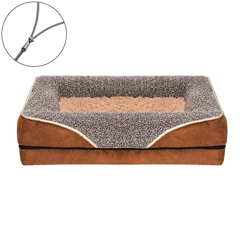 Removable And Washable Pet Dog Sofa And Dog Bed, Dog Nest,  Pet Bed Sofa, Comfortable And Soft, Cat Sofa Bed With Raised Edges To Protect The Nec (Color: Brown, size: L ( 39.37*23.62*6.3 in ))