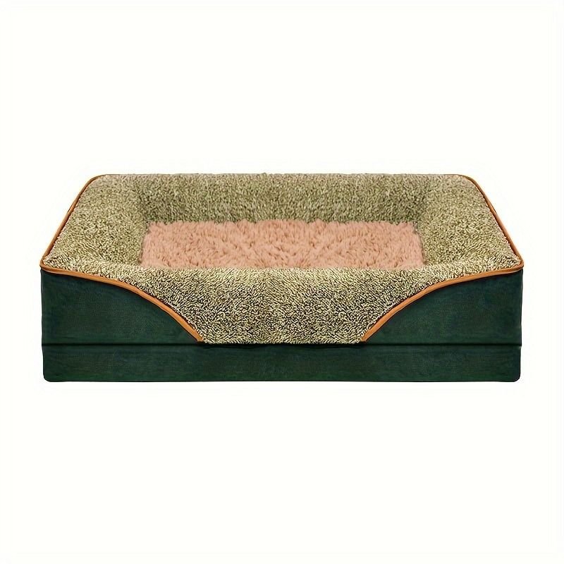 Removable And Washable Pet Dog Sofa And Dog Bed, Dog Nest,  Pet Bed Sofa, Comfortable And Soft, Cat Sofa Bed With Raised Edges To Protect The Nec (Color: Green, size: XL ( 47.24 * 31.5 * 6.3 in ))