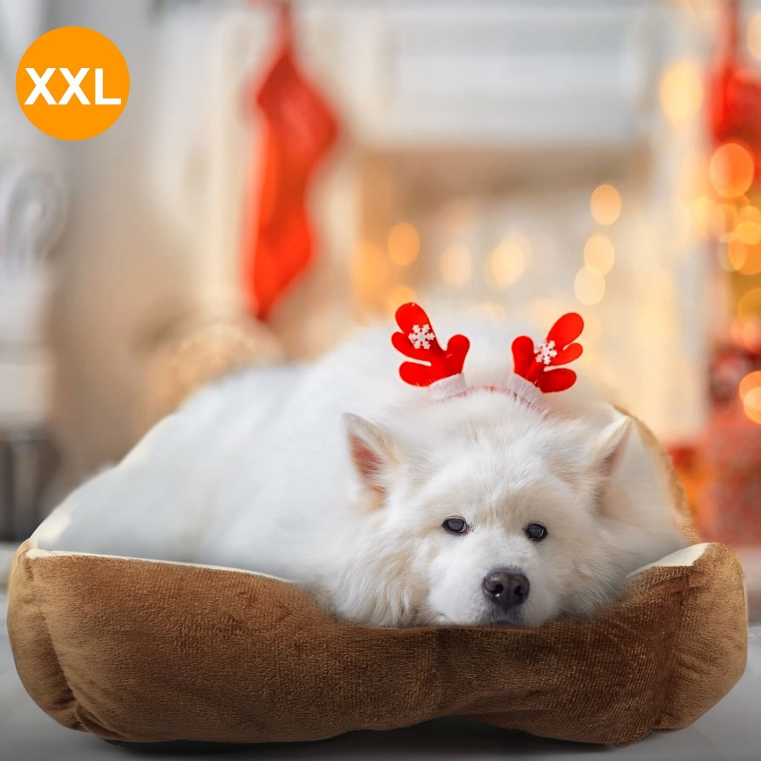 Pet Dog Bed Soft Warm Fleece Puppy Cat Bed Dog Cozy Nest Sofa Bed Cushion Mat XXL Size (Color: Brown, size: XXL)